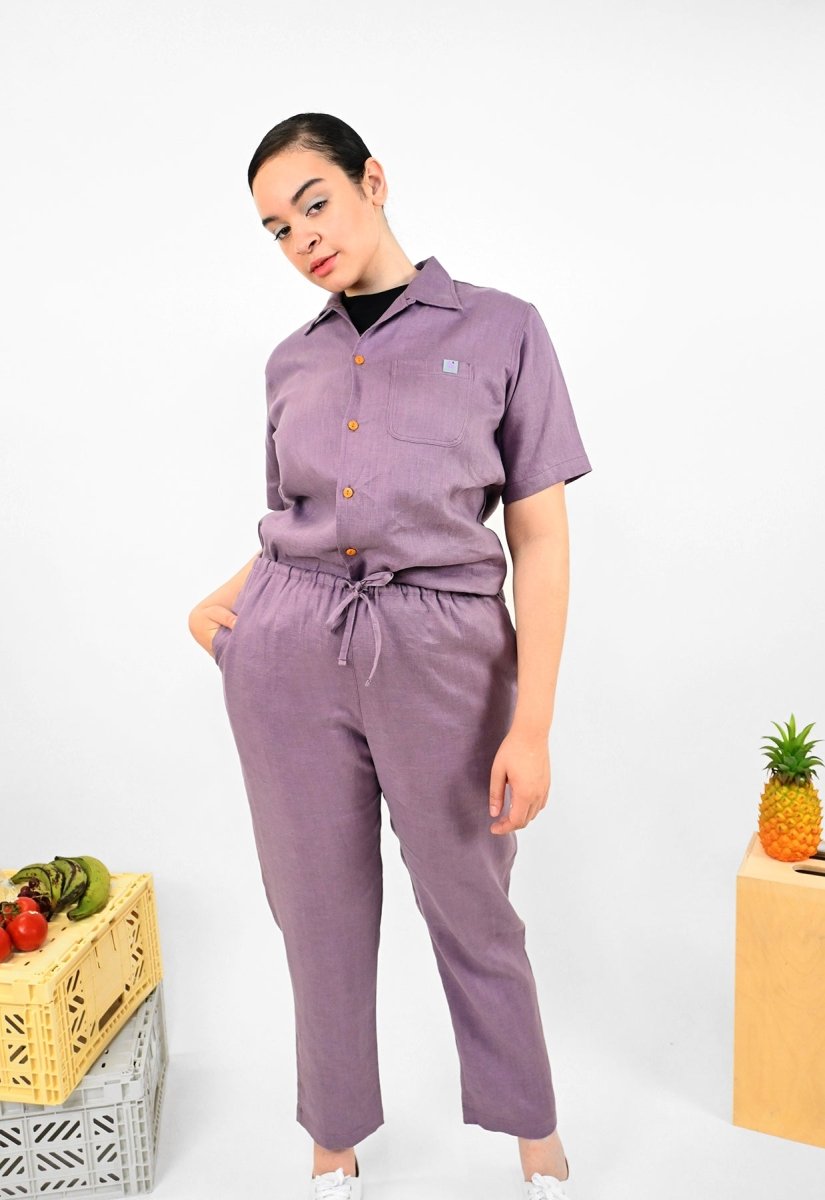 "Tutti Frutti" Linen Pant - Purple Grape